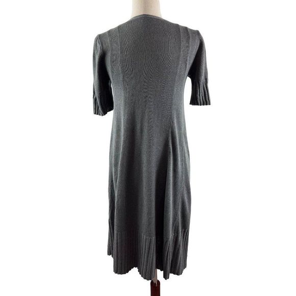 J. Jill Linen Blend Midi Dress Gray XS Petite Lagenlook Oversized Short Sleeve - Picture 5 of 10